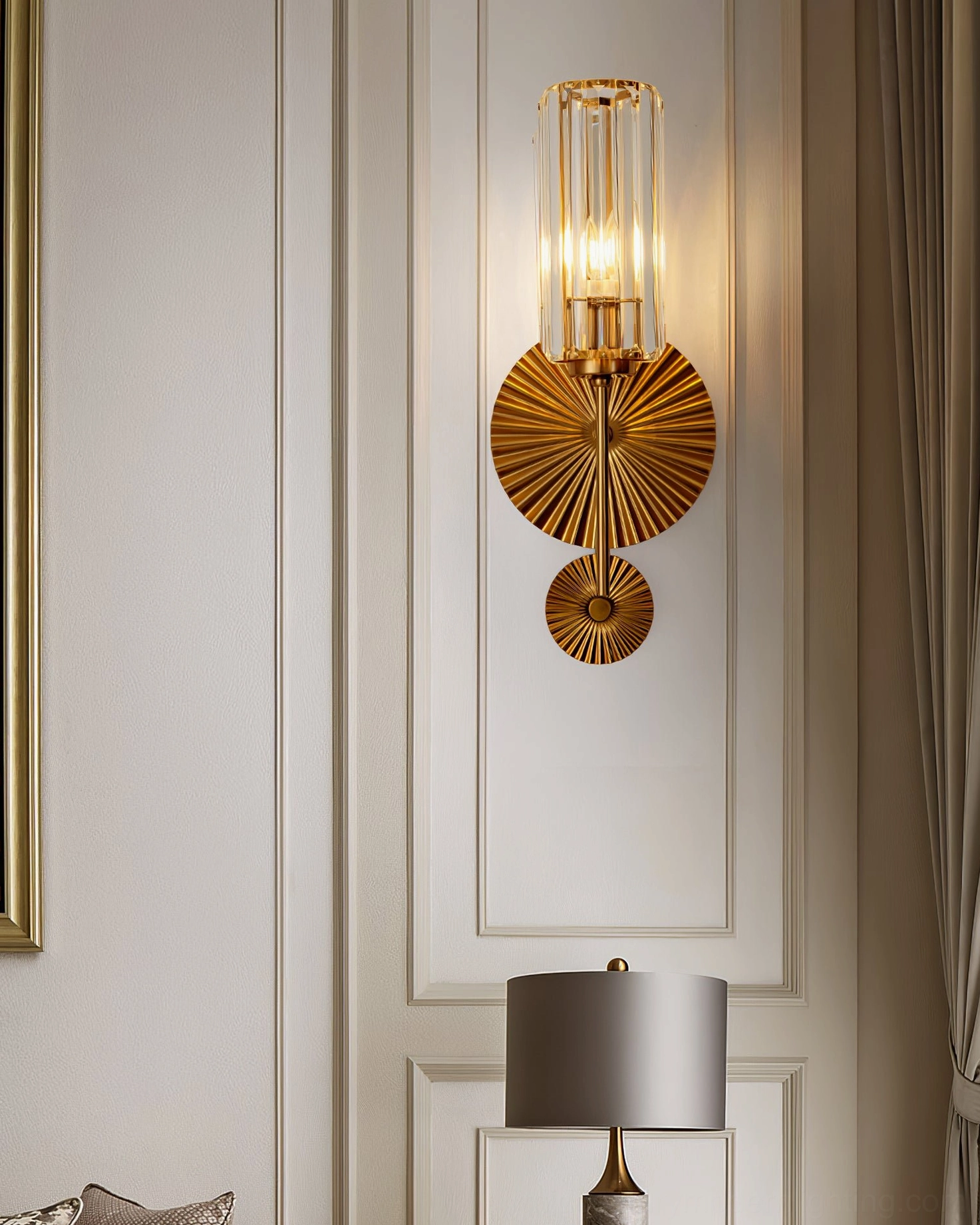 Cecily wall sconce installed in contemporary interior space showing size proportion and lighting reach