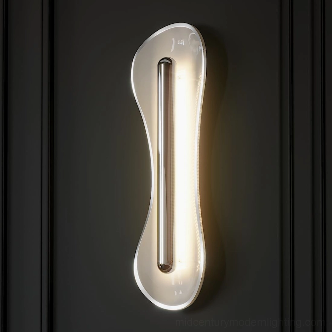Cell Wall Lamp close-up showing hand-blown glass and electroplated brass craftsmanship artisanal production quality