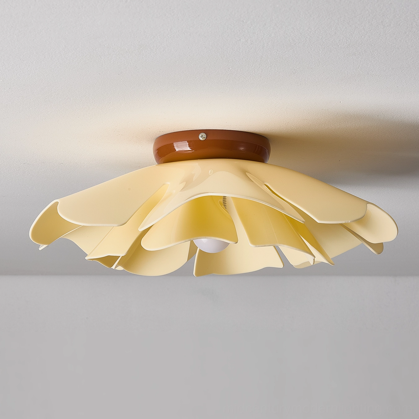 Cenia petal ceiling fixture in contemporary living room, modern statement lighting design