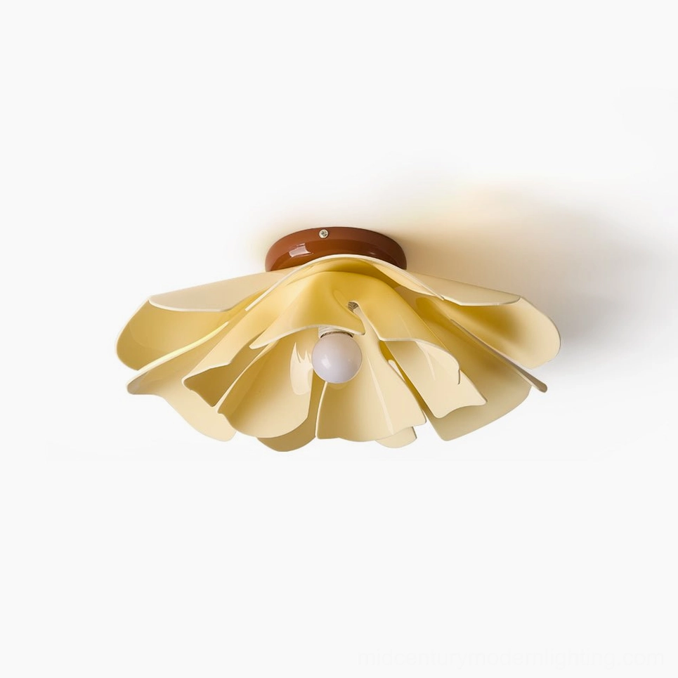 Cenia floral ceiling light in studio white background, product showcase of petal design
