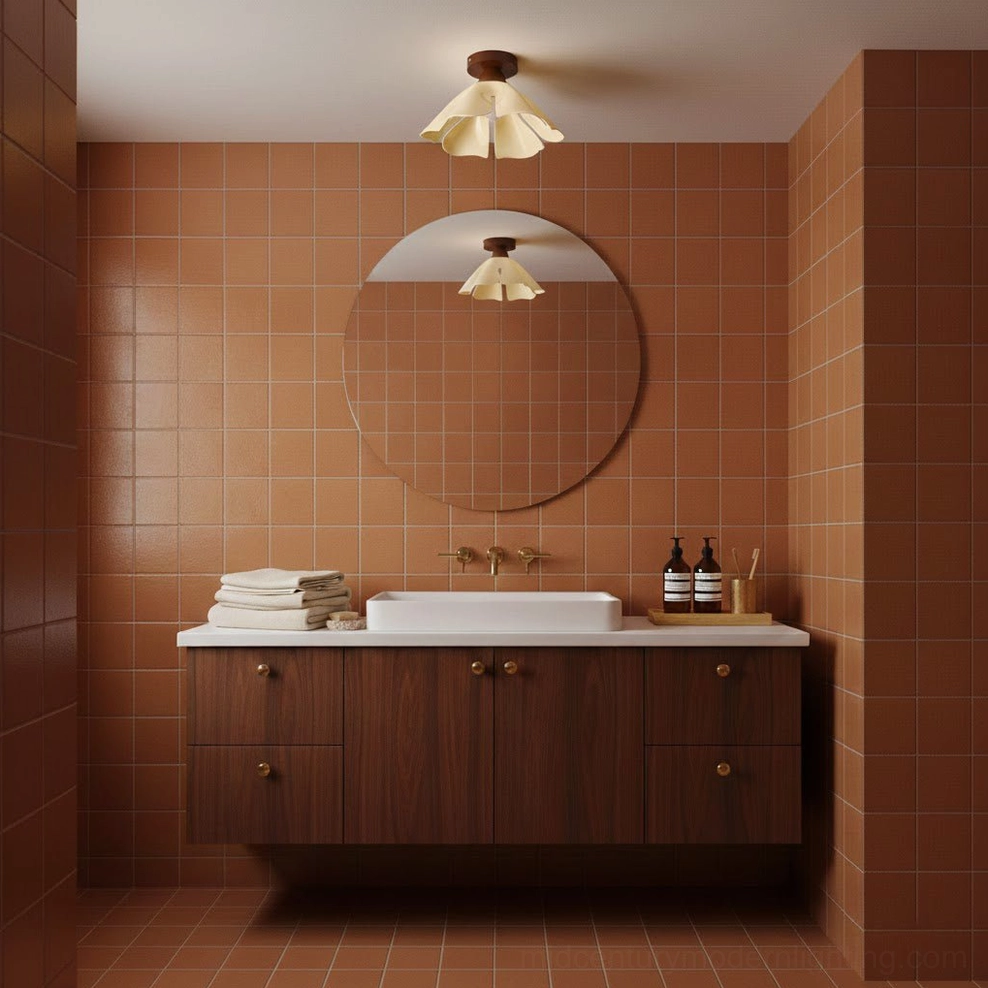 Cenia mid-century modern ceiling light fixture in eclectic interior, artistic design statement