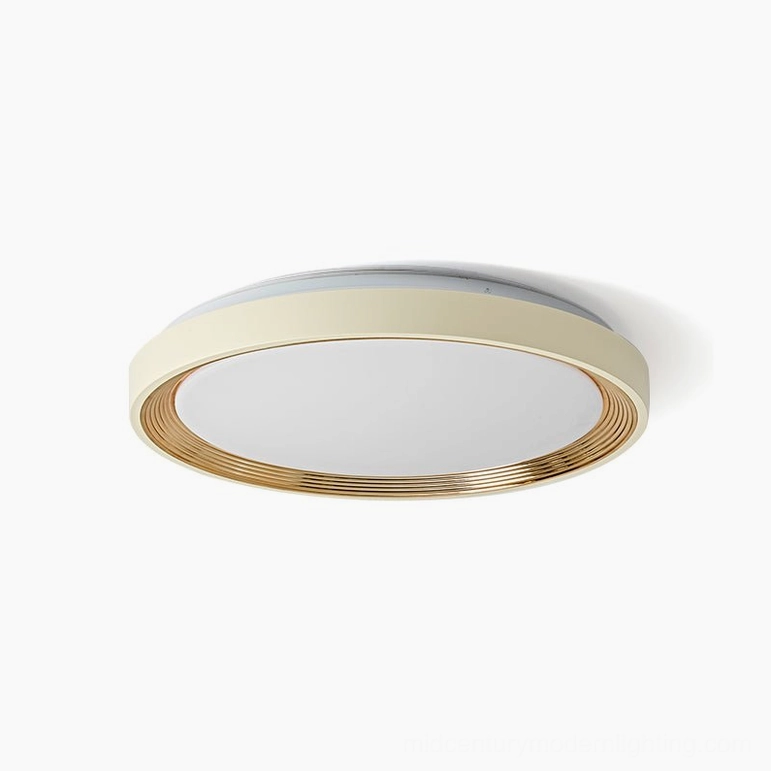 Cerova cream finish LED ceiling light with warm light temperature in bedroom ambiance