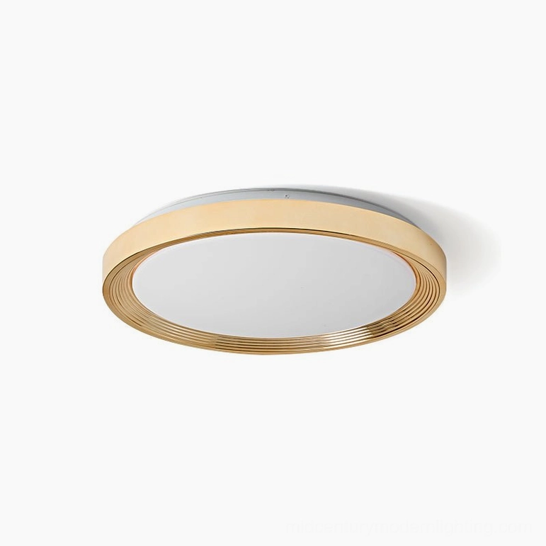 Cerova gold metallic trim ceiling light fixture overhead product photography studio view