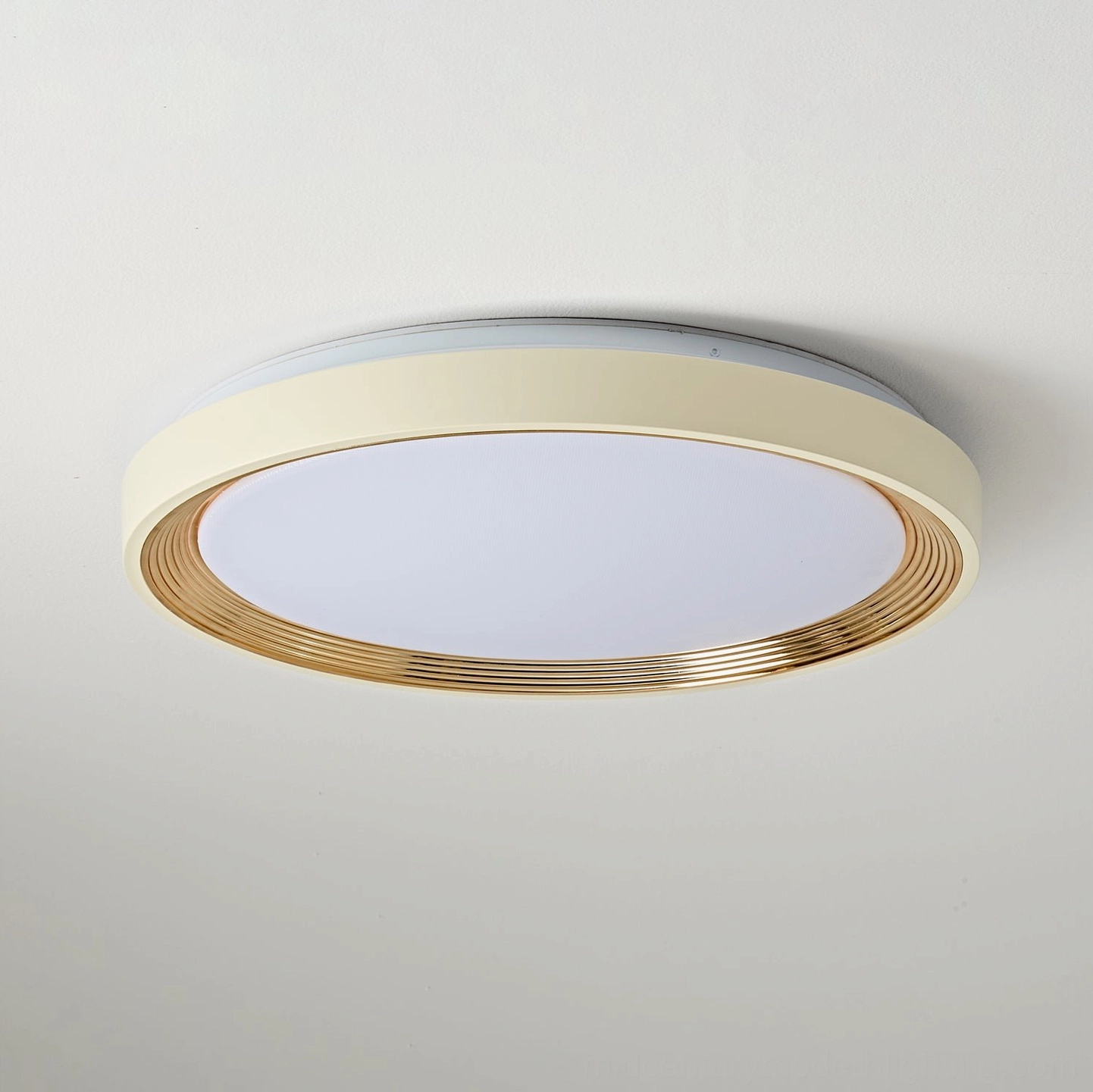 Cerova Japandi-inspired ceiling light showing minimalist round design in contemporary space