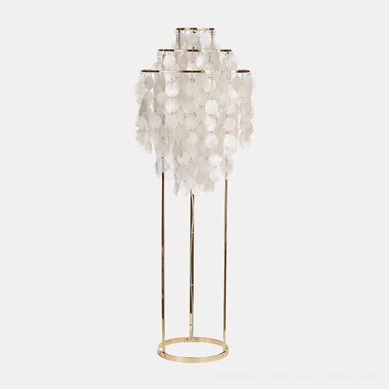 Champagne gold finish capiz shell floor lamp luxury design option