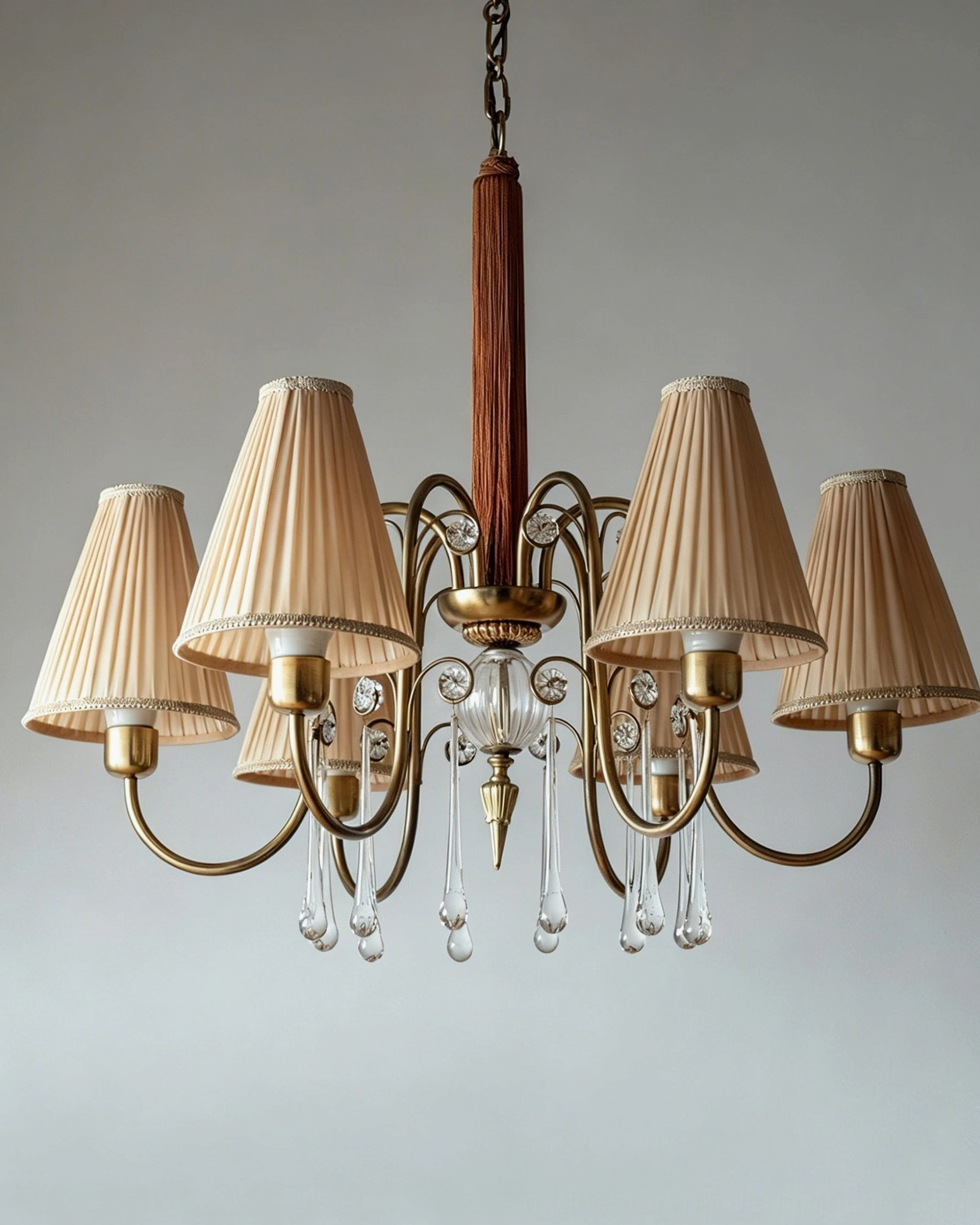 Chateaux Crystal Chandelier precision-cut crystal prism detail showing light refraction and optical design craftsmanship