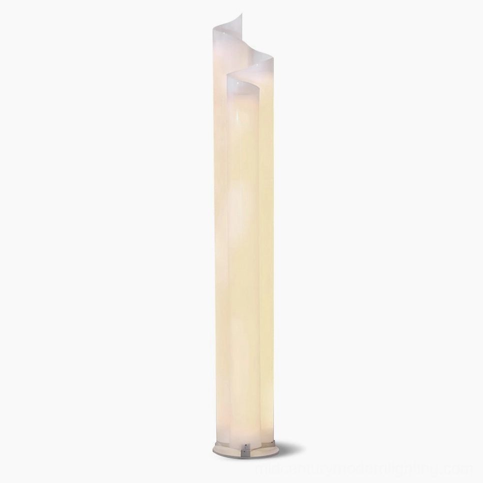 Chimera spiral floor lamp front view studio lighting white acrylic twisted column