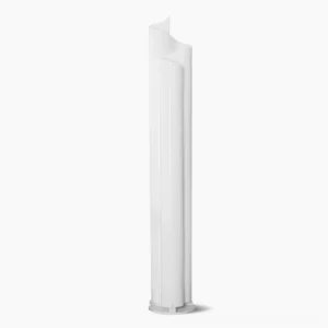 Chimera spiral floor lamp - minimalist white twisted acrylic design studio view