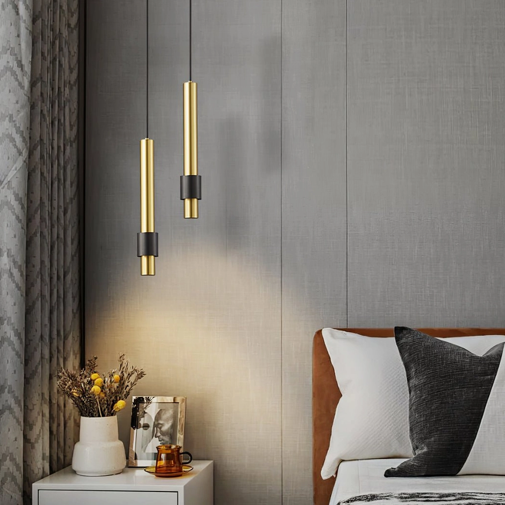 Cicada modern pendant lamp showing gold and black finish contrast, architectural lighting design