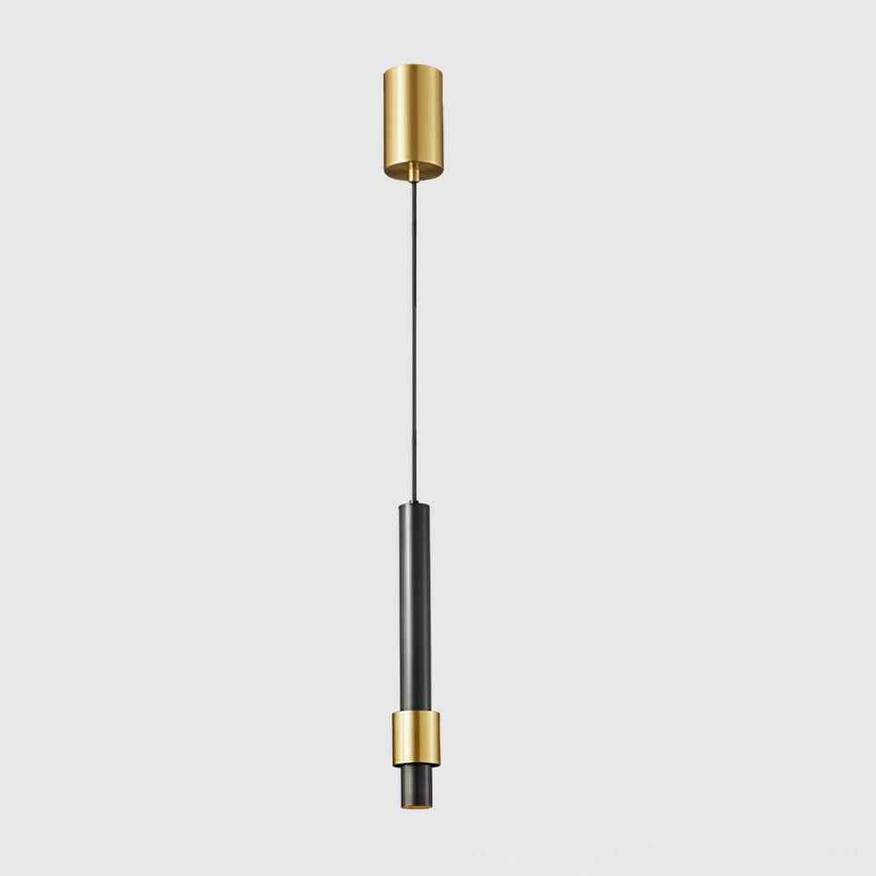 Black and gold detail Cicada LED pendant, three-color changing light in contemporary space