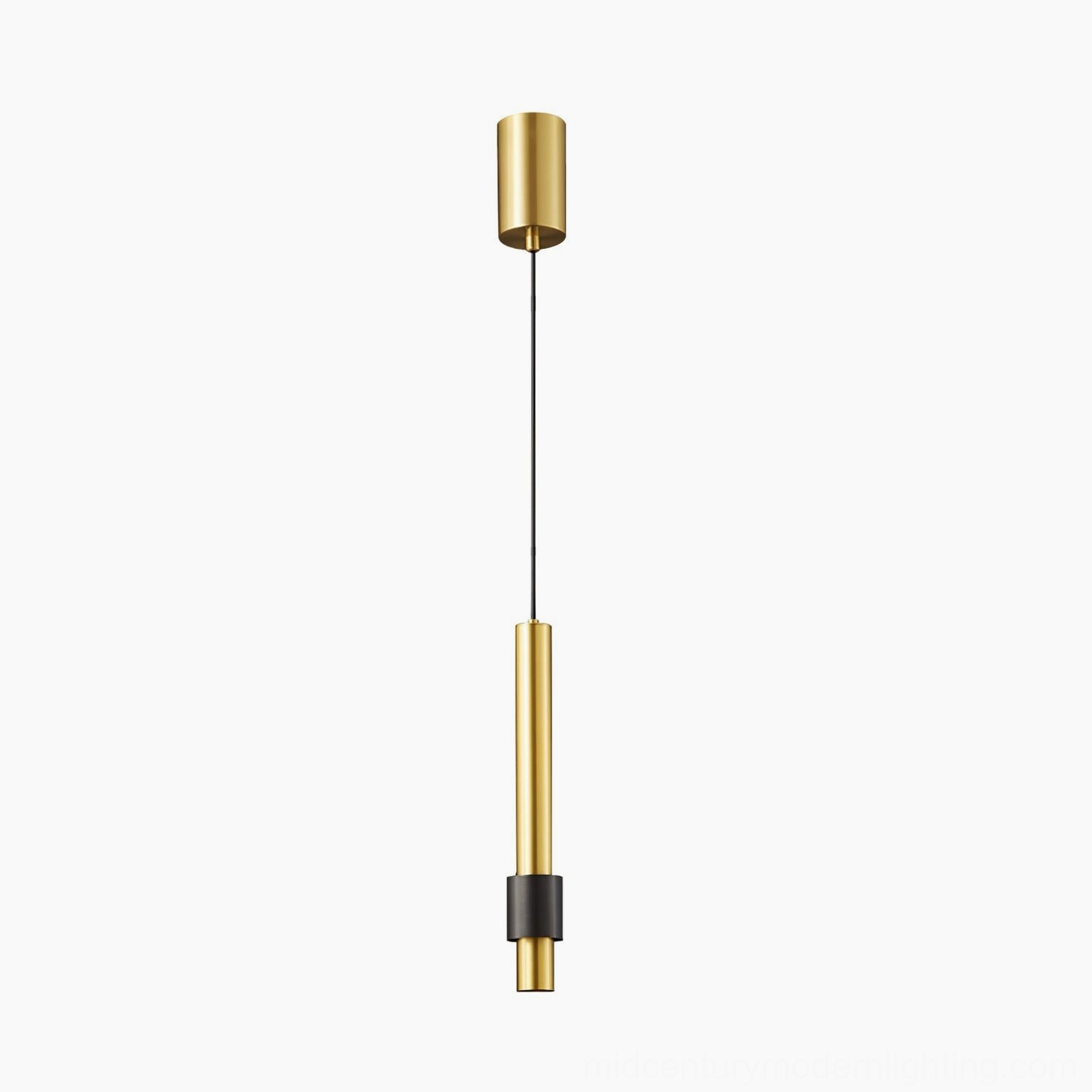 Cicada three-color changing pendant light, complete product view with cord