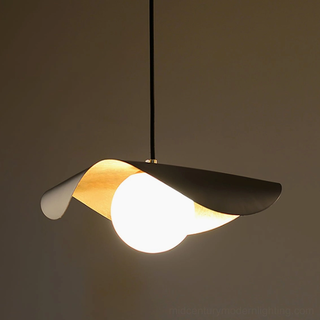 Cilla pendant lamp white and gold finish variant, modern asymmetrical pendant lighting fixture