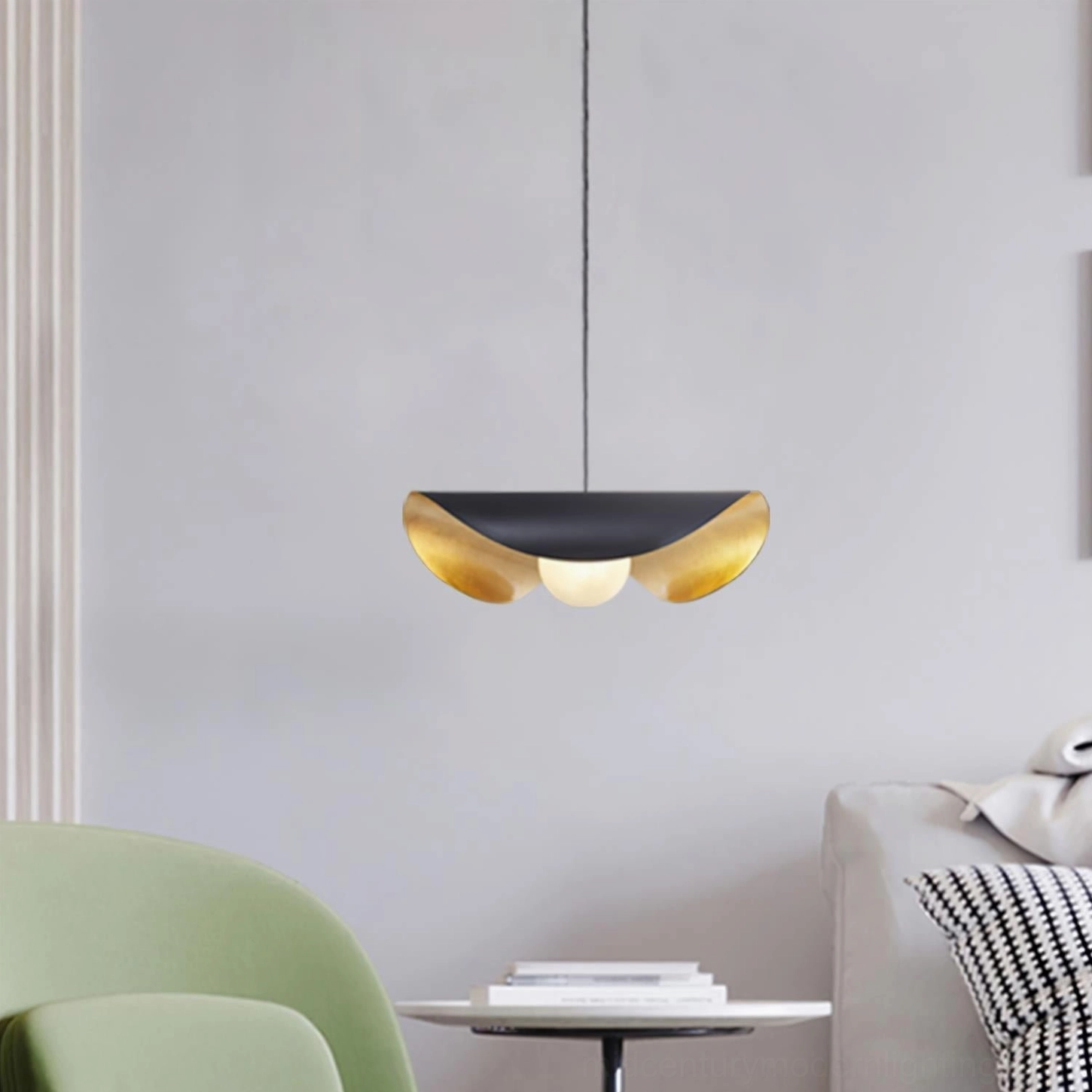 Cilla pendant light fixture with sculptural dome form, modern pendant lighting for dining and kitchen spaces