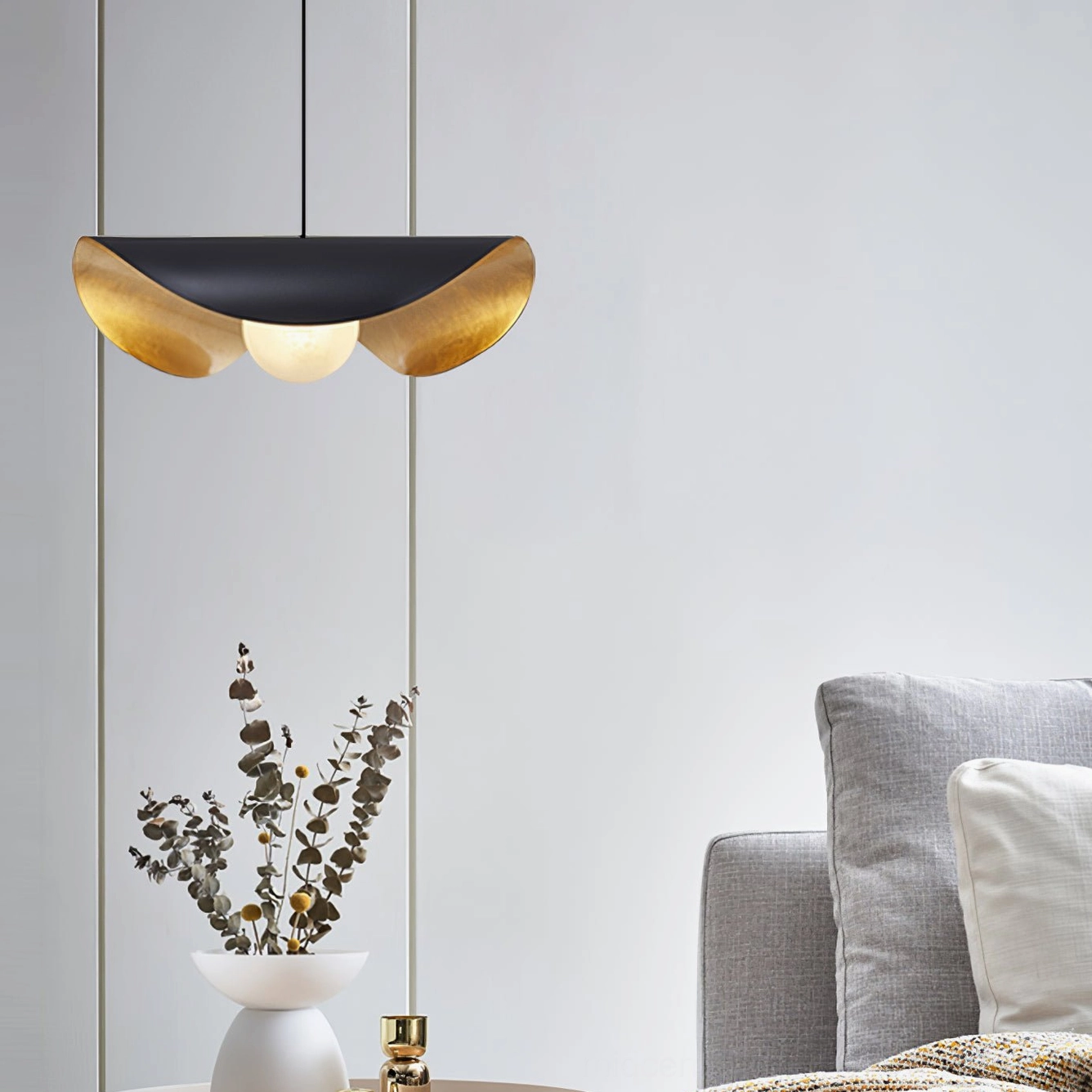 Cilla pendant light with frosted alabaster diffuser, LED and halogen compatible, mid-century modern pendant design