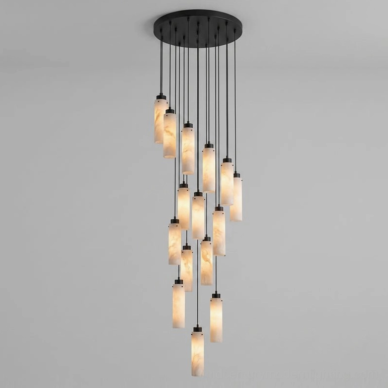 Cirio 15-head alabaster cascade chandelier statement piece luxury atrium lighting