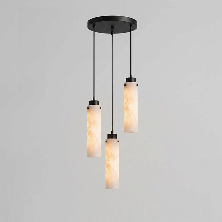 Cirio 3-head alabaster pendant chandelier compact modern lighting fixture