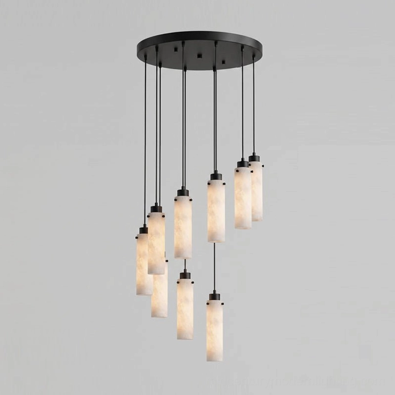 Cirio 9-head alabaster pendant cascade chandelier extra-large modern luxury lighting