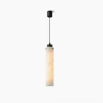 Cirio alabaster pendant lamp cylindrical shape front view studio shot minimalist lighting
