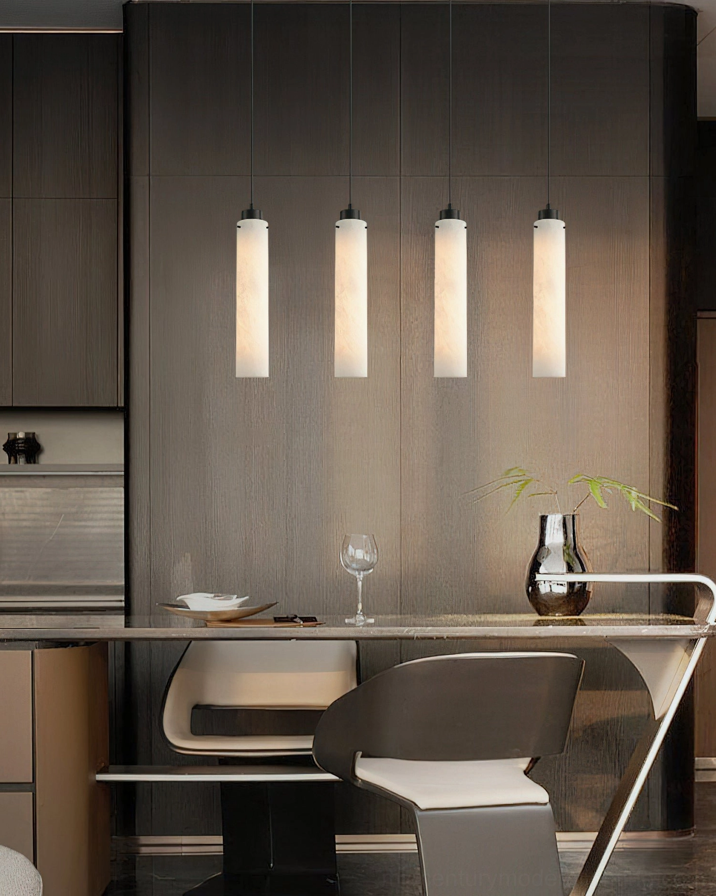 Cirio alabaster pendant lights clustered dining room modern kitchen warm ambient lighting