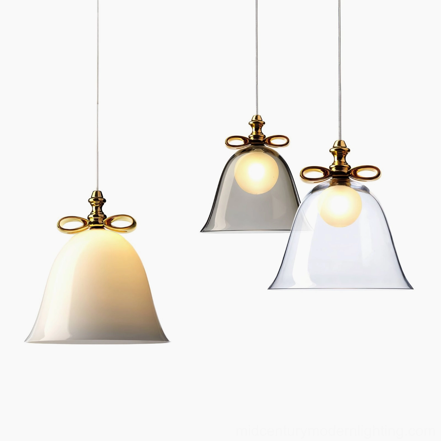 Clear glass bell pendant lamp translucent luxury lighting fixture