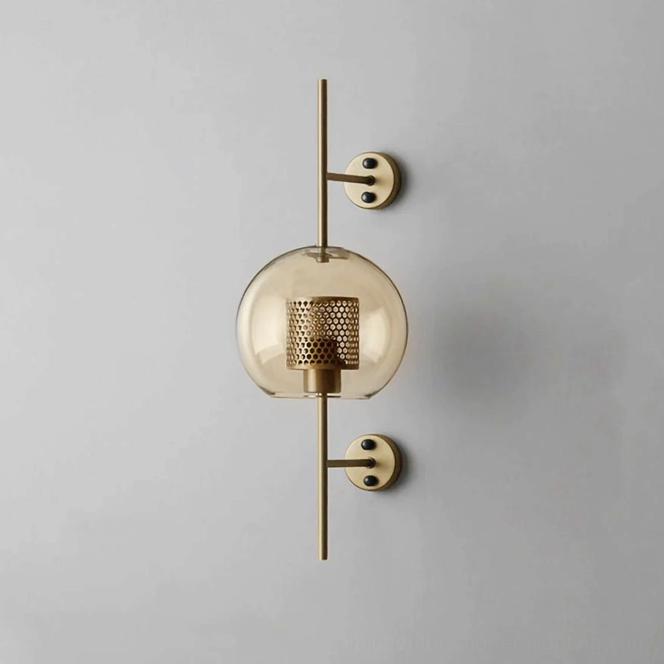 Contemporary glass sconce with clear shade and minimalist modern mounting