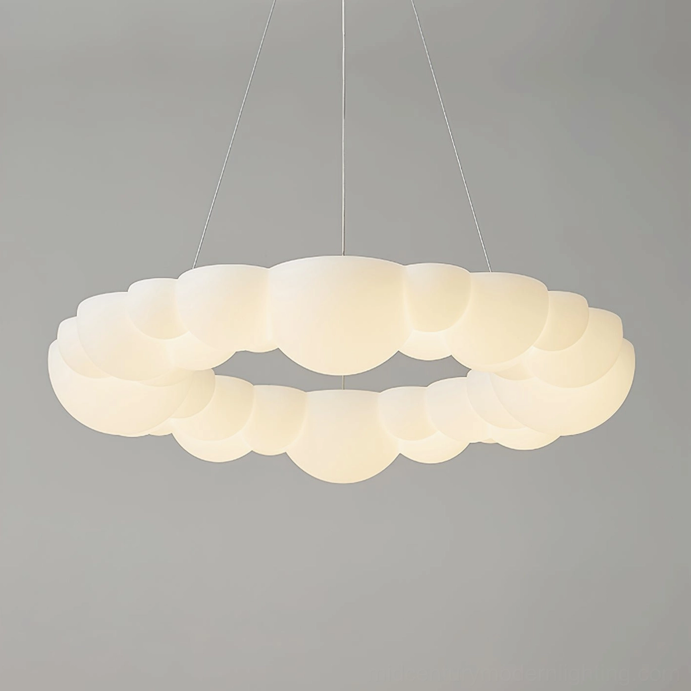 Cloud Bubble Halo Ring Chandelier in contemporary dining and living space