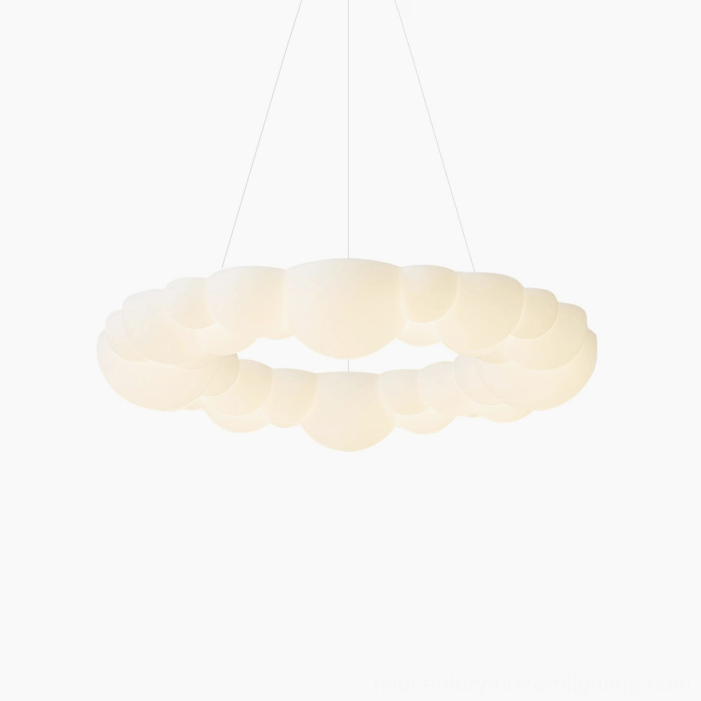 Modern Cloud Bubble pendant light installation in residential ceiling