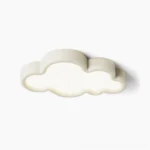 Crown Cloud ceiling lamp front view with creamy matte finish on white background