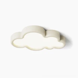 Crown Cloud ceiling lamp front view with creamy matte finish on white background
