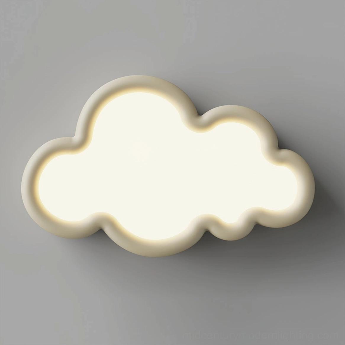 Cloud light fixture warm and cool color temperature options in bedroom