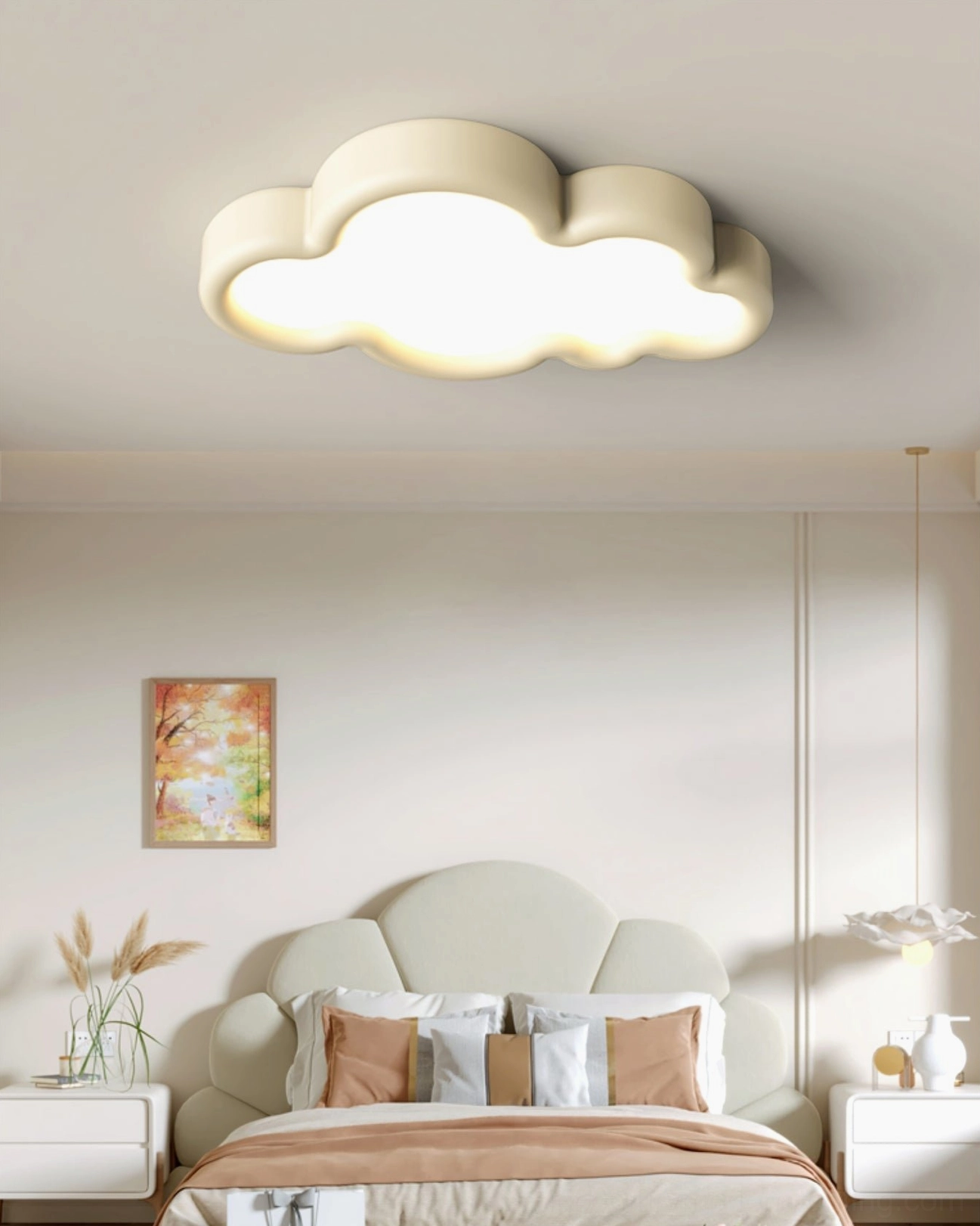 Crown Cloud LED ceiling light modern biomorphic design detail shot