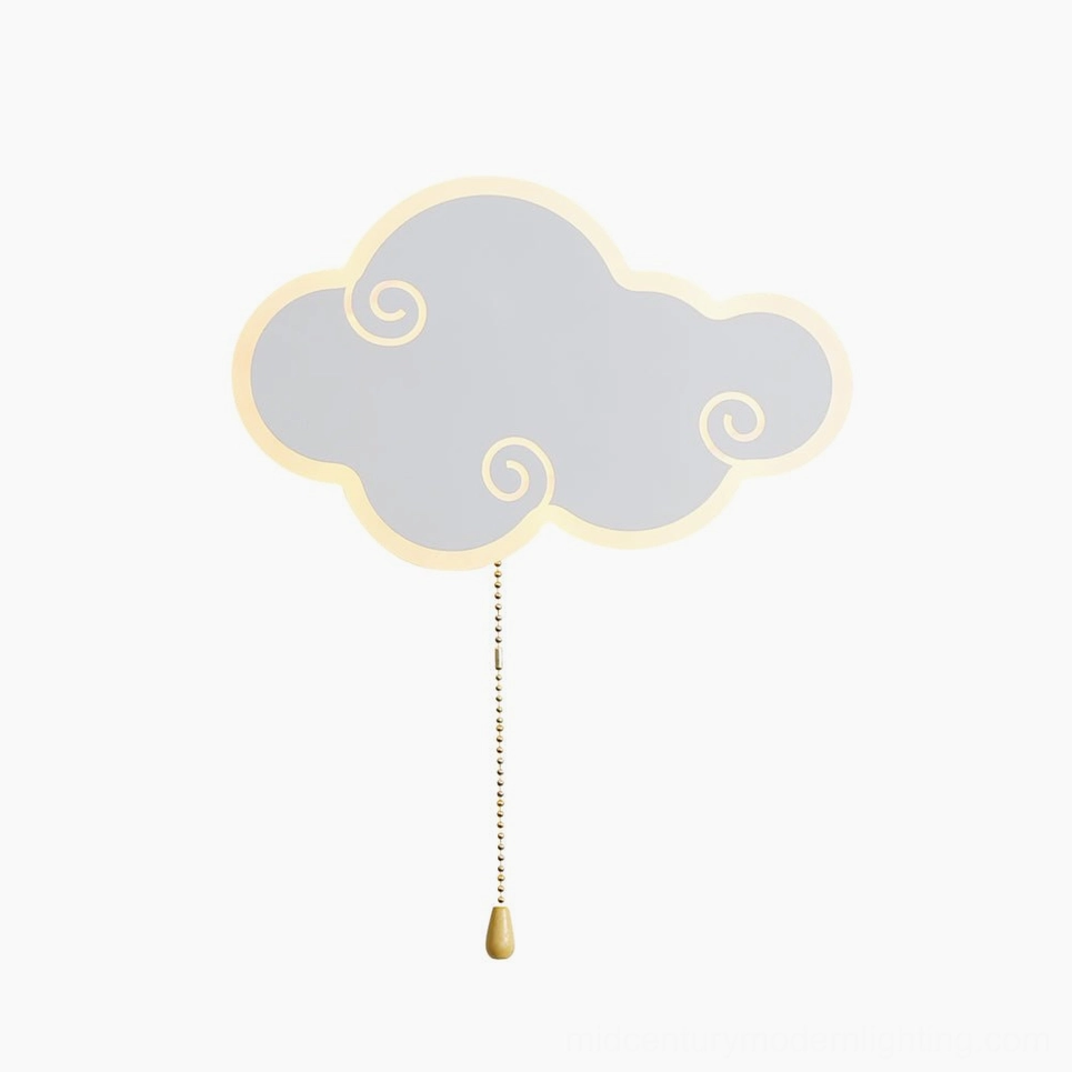 Modern cloud-shaped LED wall lamp product image showing minimalist design and integrated lighting