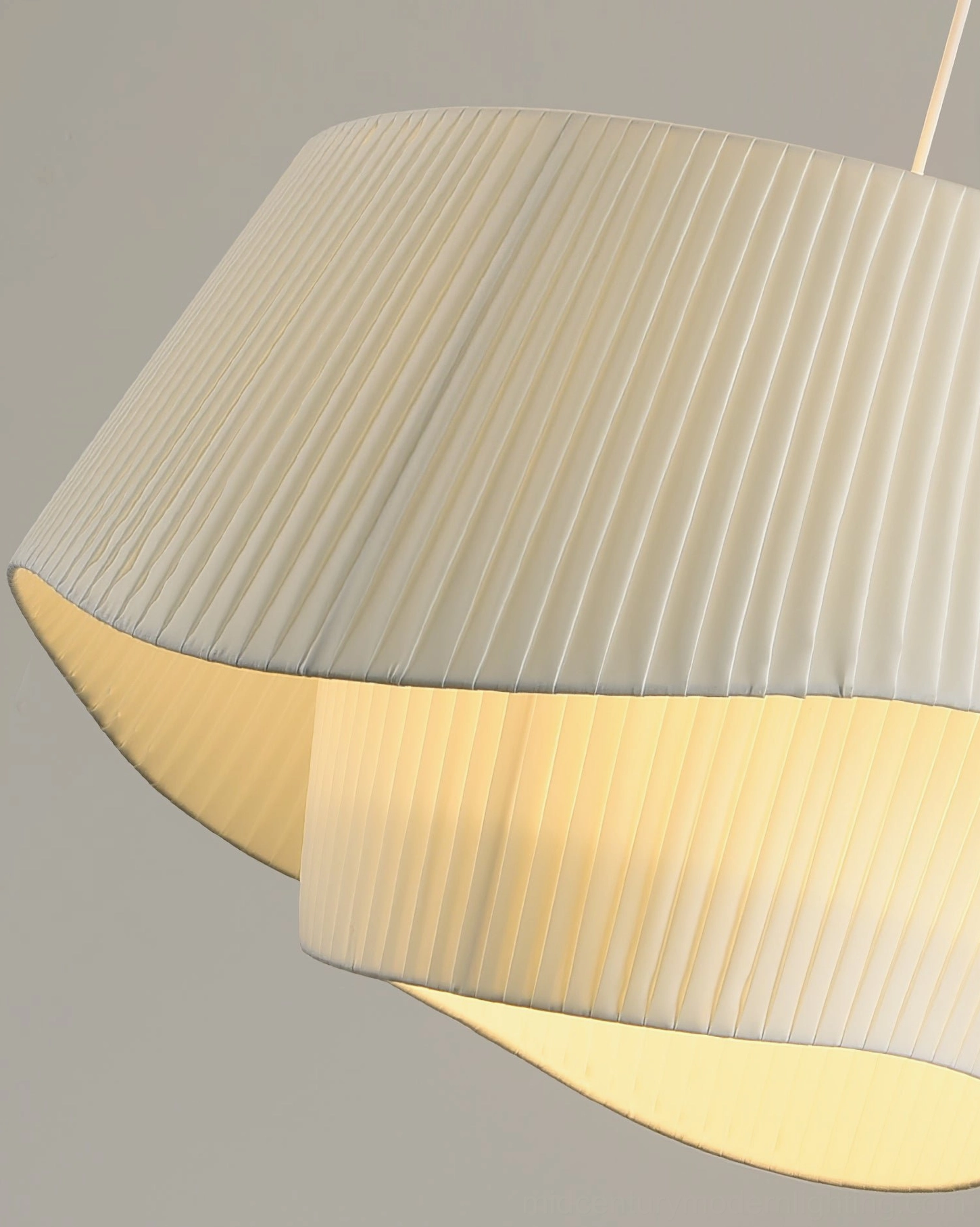 Coco pleated pendant lamp multiple angles showing hand-crafted plissé construction details