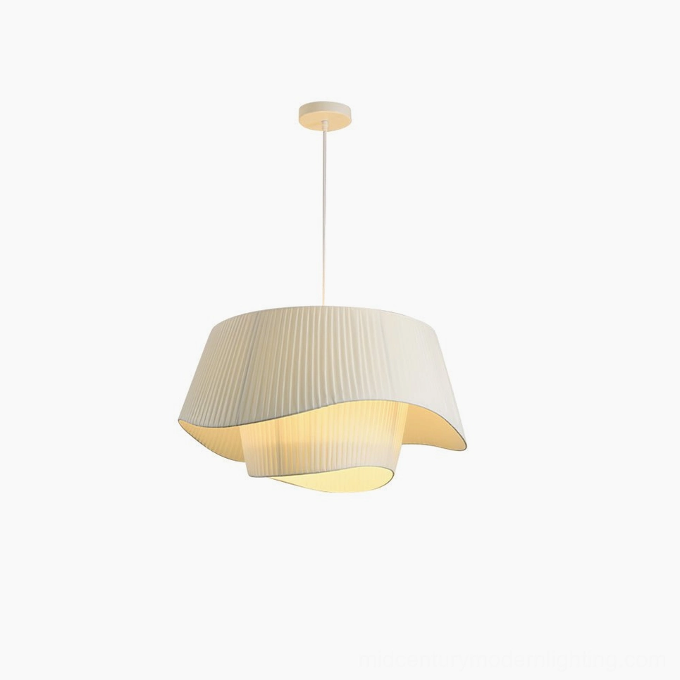 Coco pleated pendant lamp sculptural form mid-century modern design in gallery-quality presentation