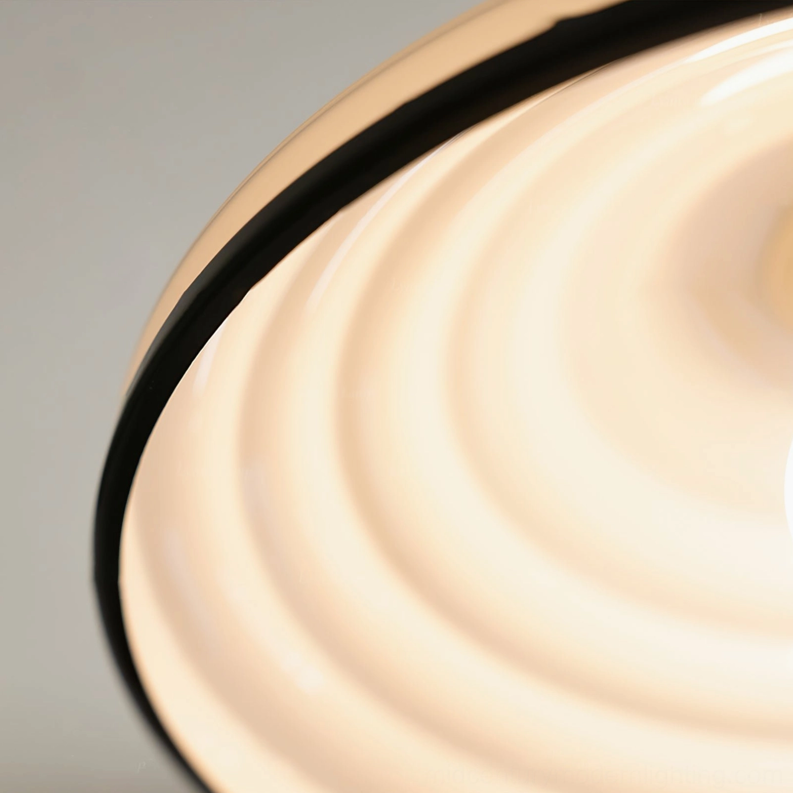 Codialpo pendant light fixture close-up detail glass ridges metal hardware construction