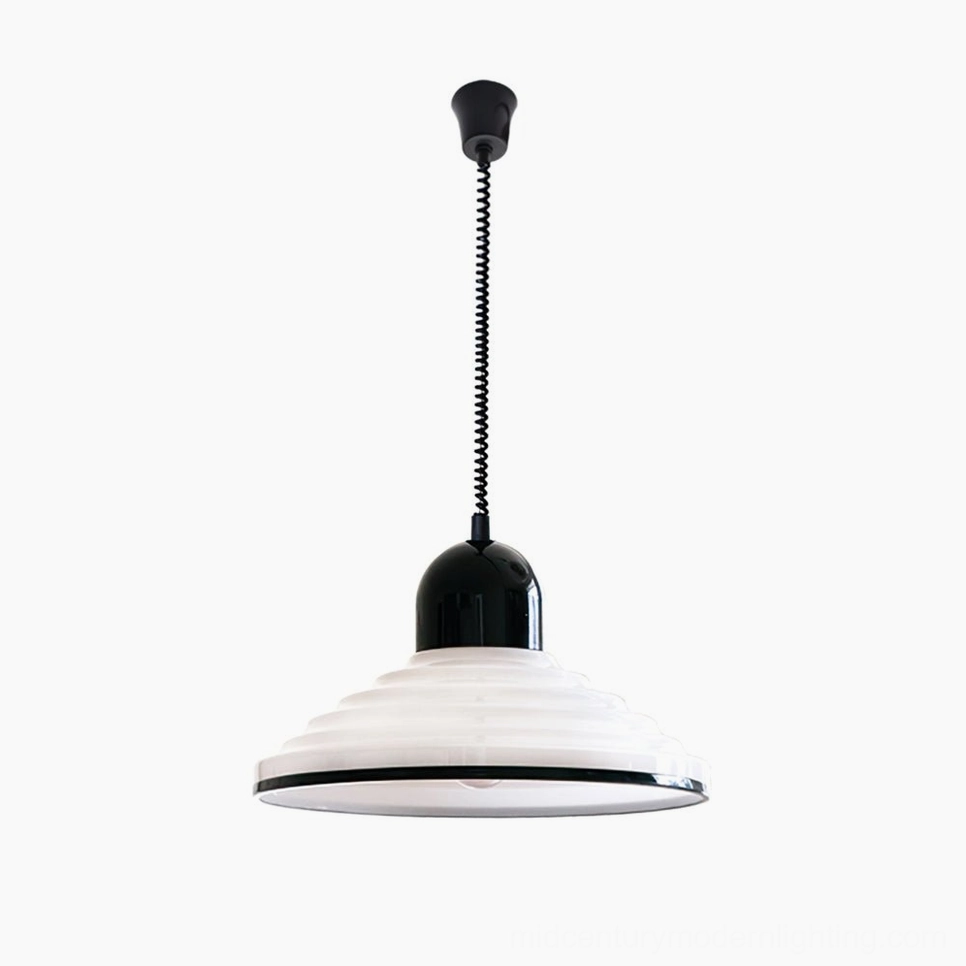 Codialpo ridged glass pendant lamp white and black finish side-by-side comparison