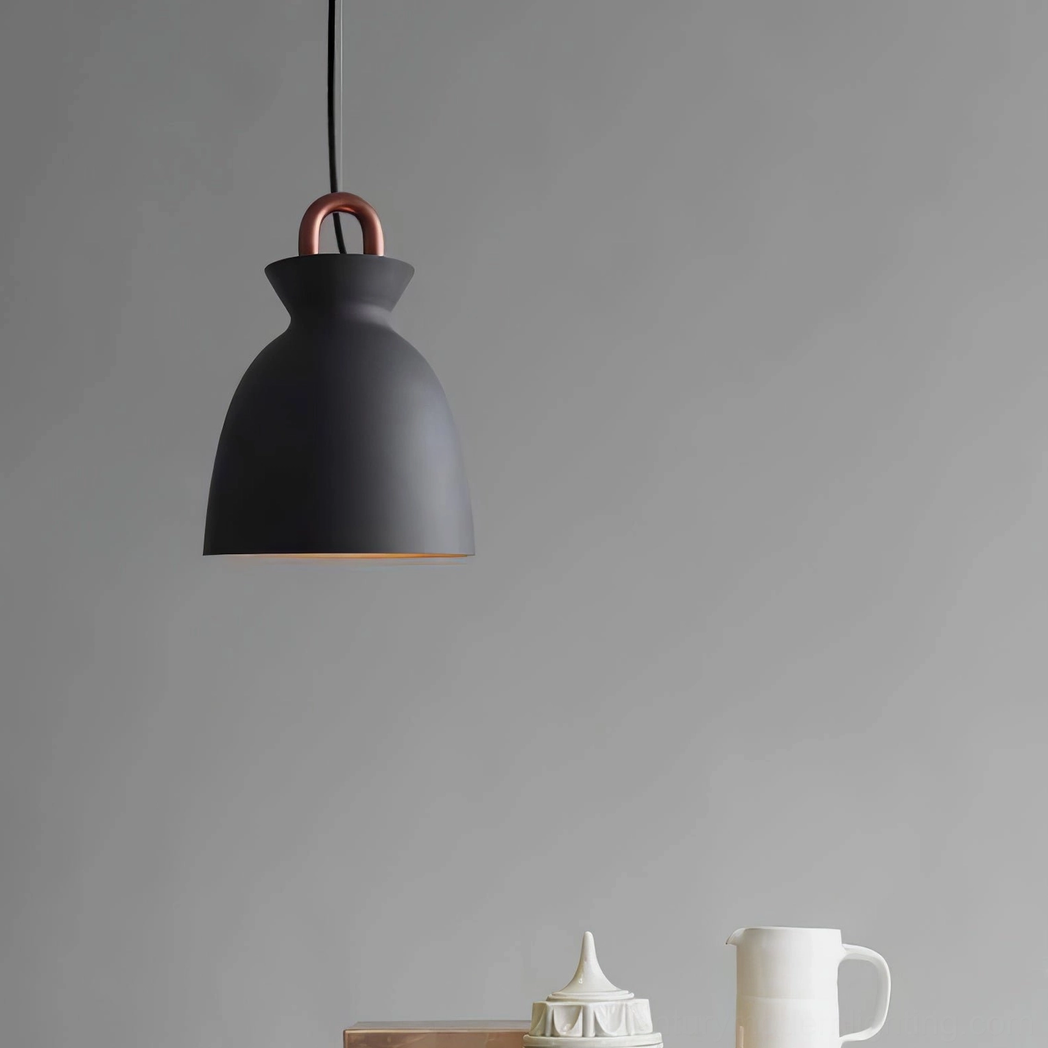 Multiple coil pendant lights creating focal point in modern living room design setup