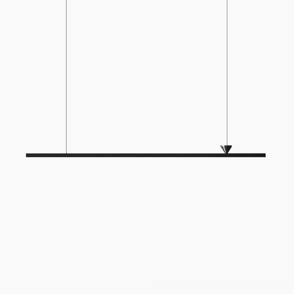 Black linear pendant chandelier - contemporary artistic lighting design