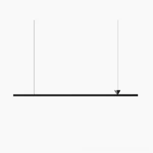 Coln linear black pendant light - minimalist flat lay design on white background