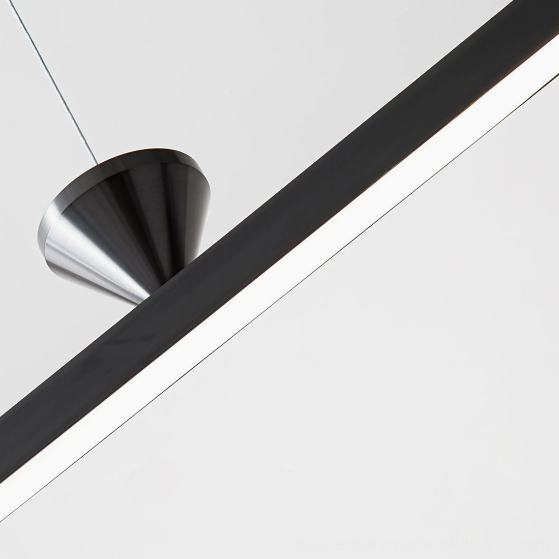 Sleek black linear hanging pendant - minimalist ceiling light fixture