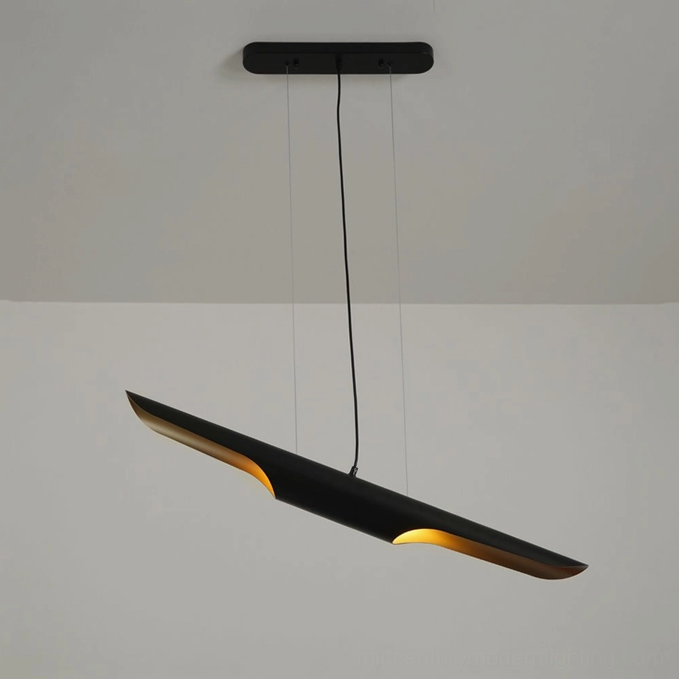Coltrane linear pendant light medium size L80cm x H8cm in modern home setting