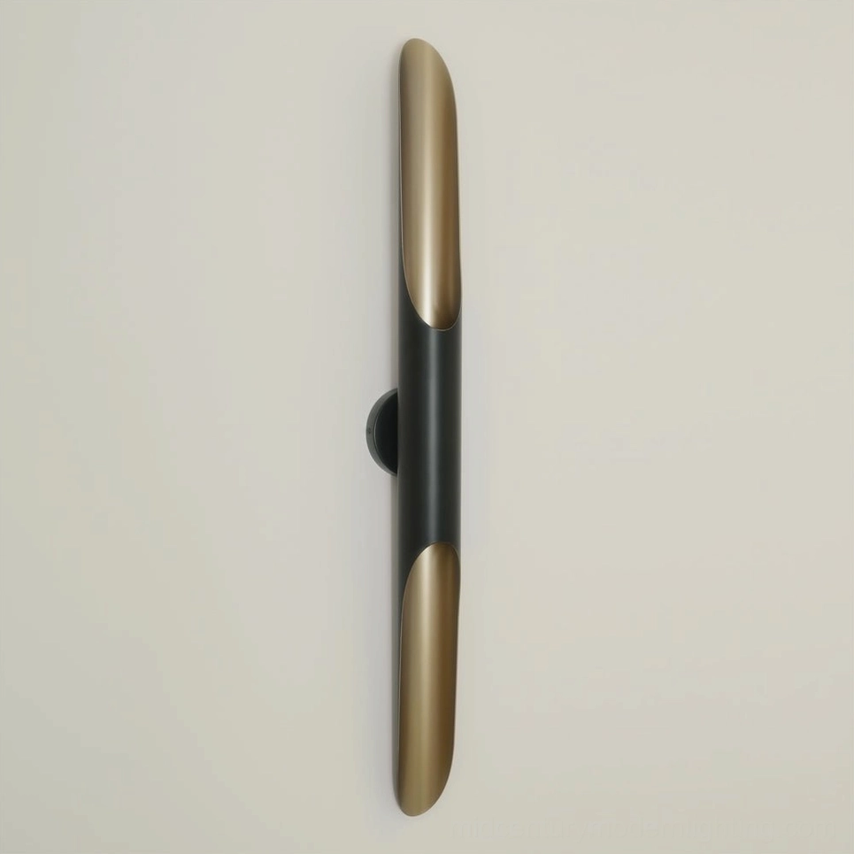 Coltrane black metal wall sconce handcrafted artisan minimalist design profile view