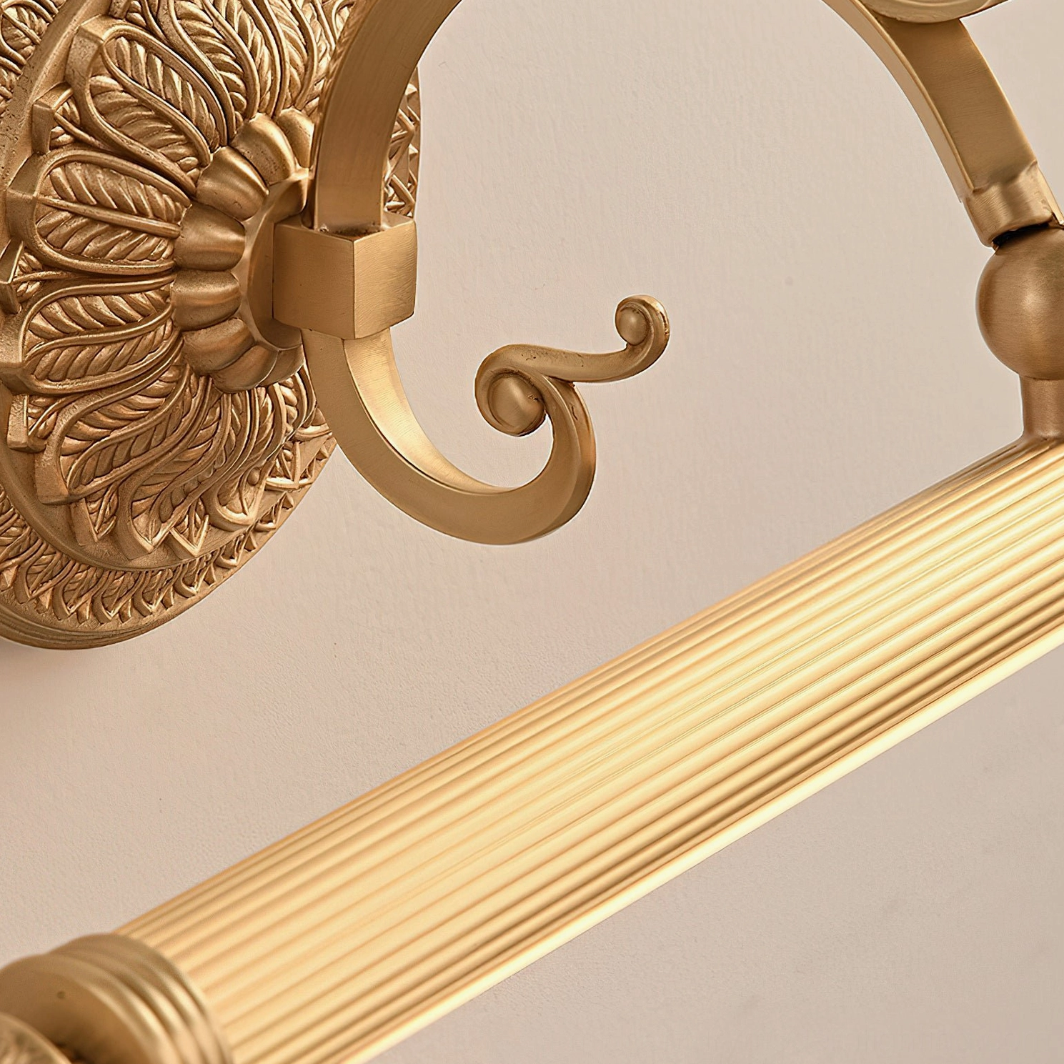 Ellesmere compact brass wall sconce in polished finish, bedroom bedside lighting application