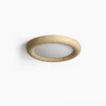 Concise stone ceiling light flush mount with circular minimalist design overhead view