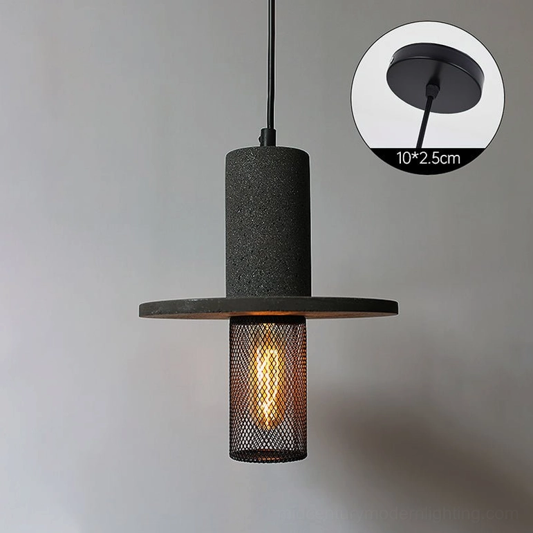 Condo pendant light with ceiling mount bracket and 10x2.5cm base plate included, front product view showing complete installation setup