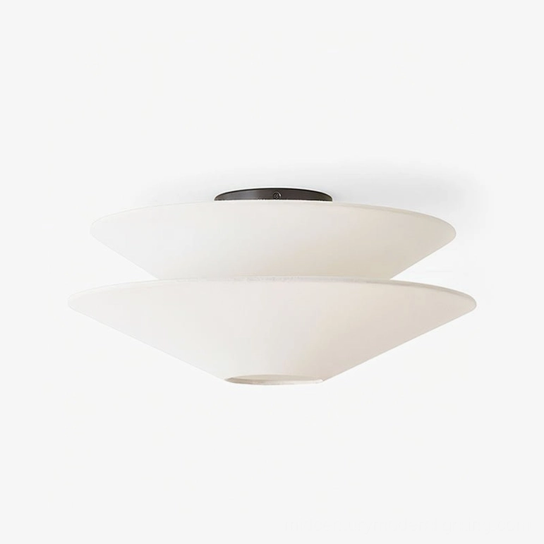 Cono extra-large 80cm diameter dual-cone flush mount ceiling lamp dark bronze base