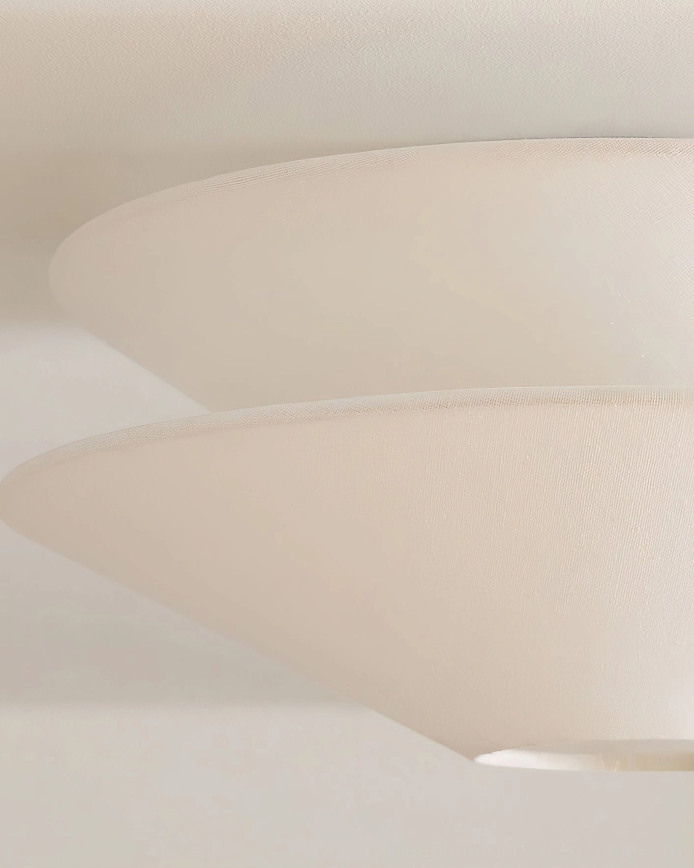 Cono conical fabric shade close-up soft matte woven texture layered cone design