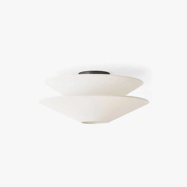 Cono white fabric conical ceiling lamp large 80cm diameter flush mount fixture