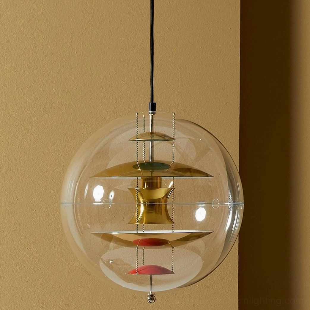 Contemporary globe suspension light fixture with adjustable suspension wire configuration