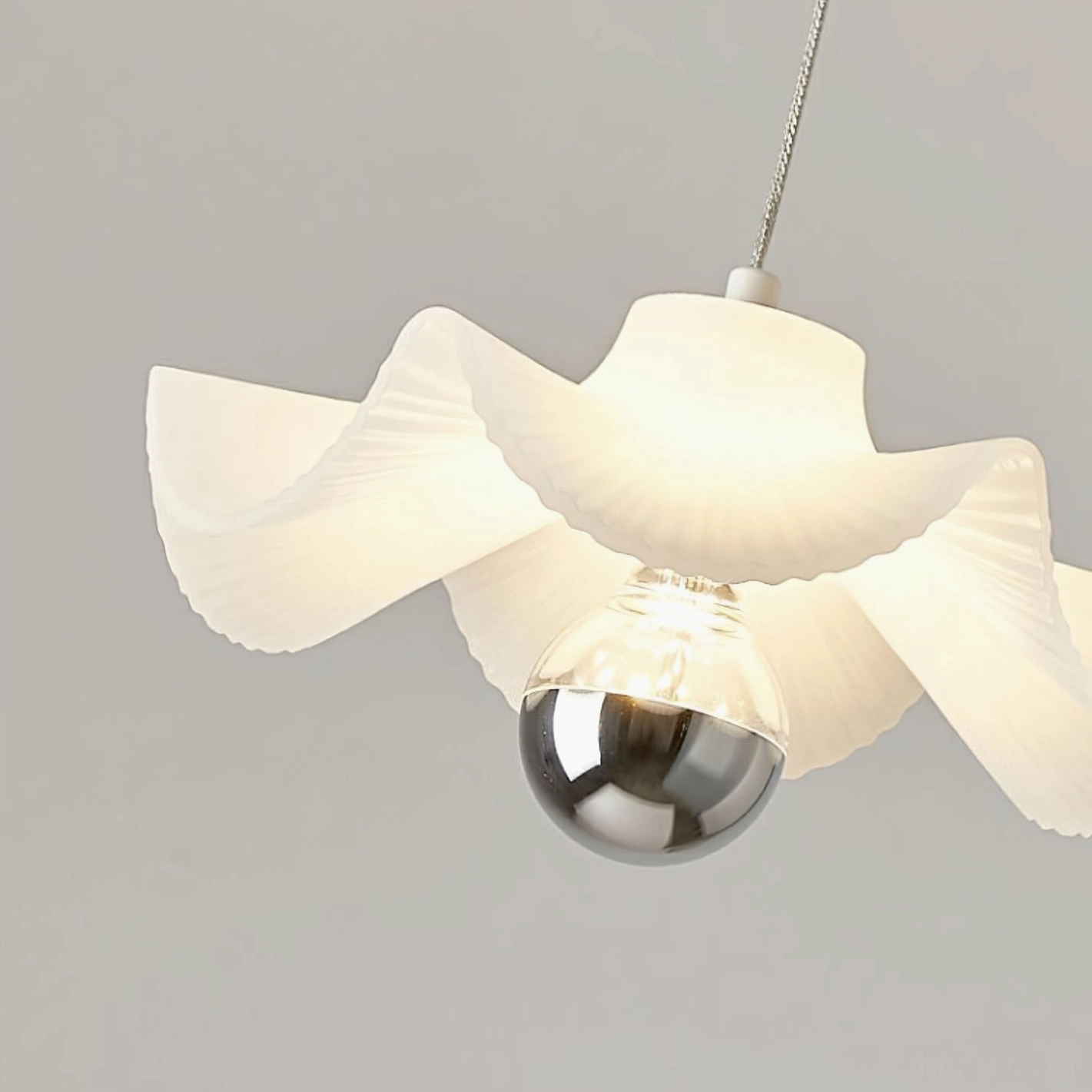 Contemporary pleated shade pendant light with integrated 20W LED driver